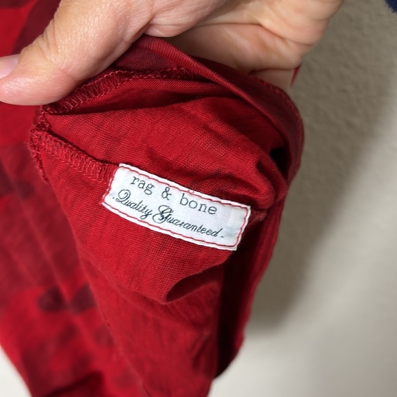 Rag and Bone Red Camo Short Sleeve Tee Shirt Size Small - Picture 8 of 13